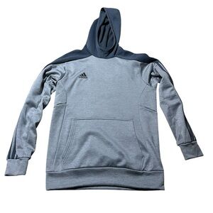 Mens Adidas Gray Climawarm Fleece Ultimate Hoodie Polyester Drawstring Size med